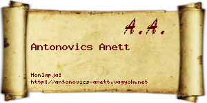 Antonovics Anett névjegykártya